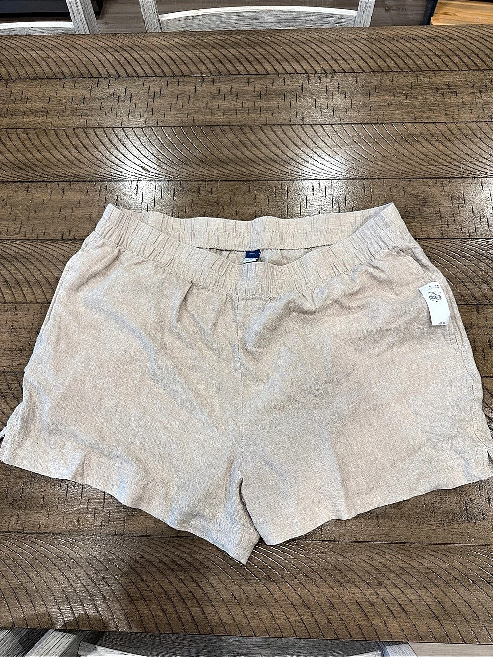 Old Navy Mid-Rise Linen-Blend Pull-On Shorts Beige XL